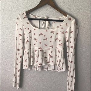 cropped long sleeve blouse